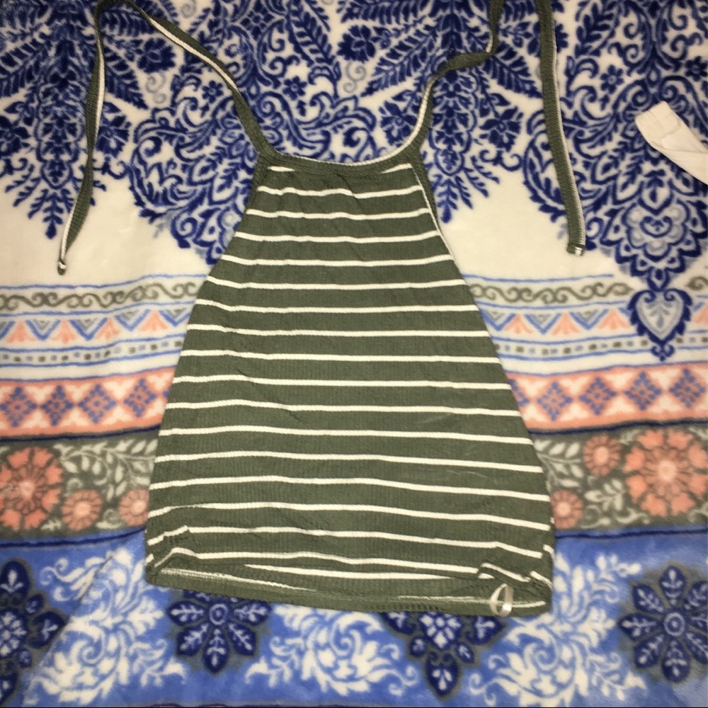 American eagle neck tie crop top